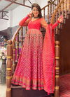 Orange Colour Alfaaz 3 New Exclusive Wear Chanderi Printed Gown With Dupatta Collection 3003